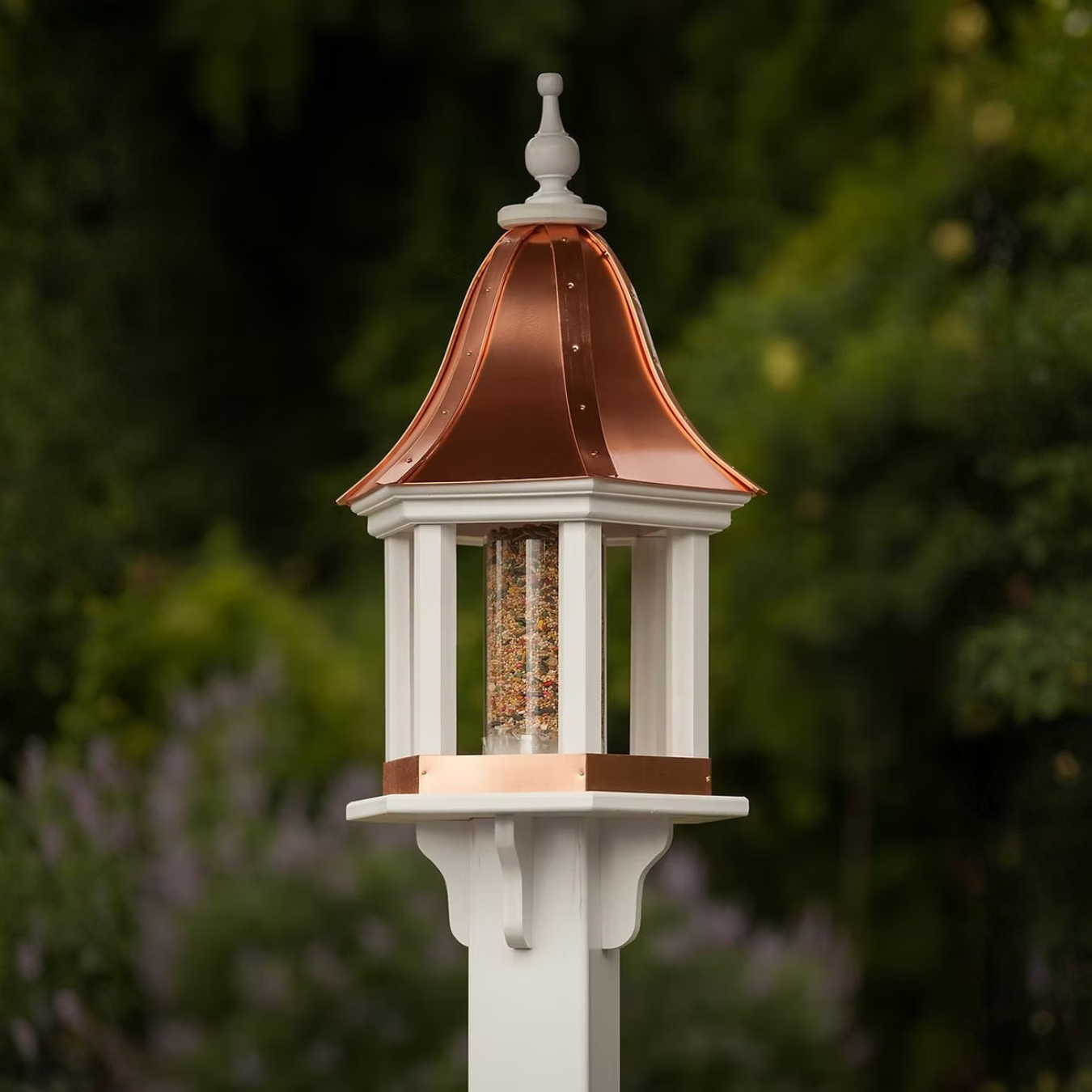 Bell Column Copper Roof Bird Feeder